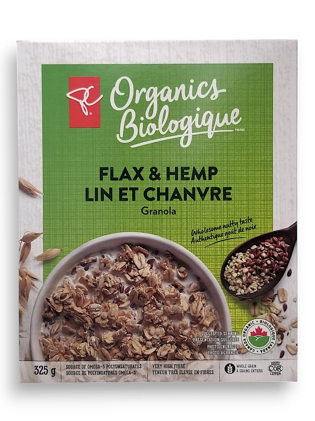 President's Choice Organics Flax & Hemp Granola, 325g/11.3 oz. Box