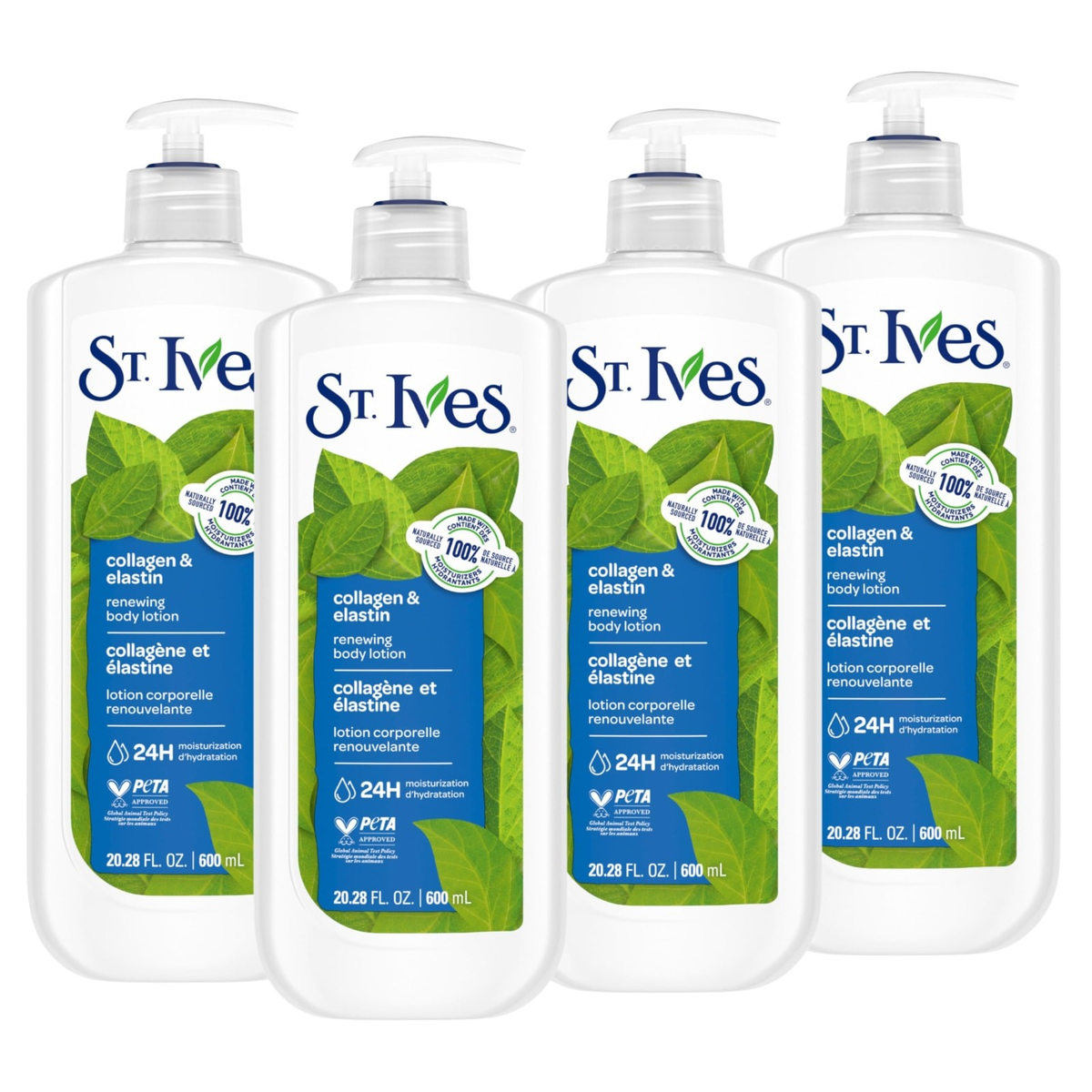St. Ives Collagen & Elastin Hand & Body Lotion | 21 oz | 4-Pack | Dry Skin Moisturizer | Pump | FREE SHIPPING 🧴✨