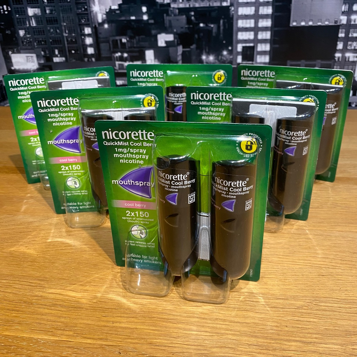 Nicorette Quickmist Cool Berry Mouthspray 150 Sprays - 12 x Duo Pack (24 Sprays-  Total Bulk Lot From UK)