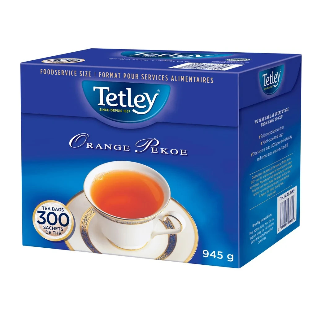 Tetley Orange Pekoe Black Tea 300 Tea Bags 945g – Rich & Smooth – Free Shipping