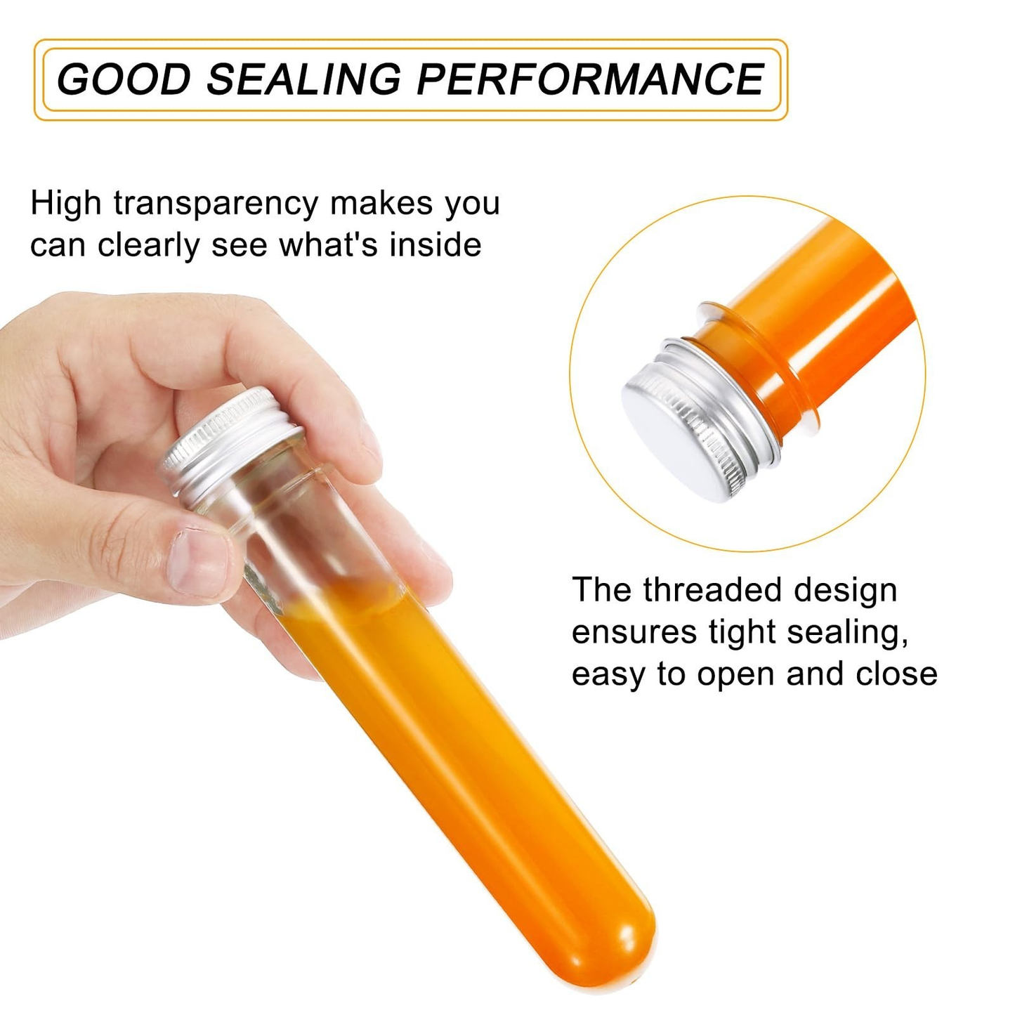 PATIKIL 150Pcs 45ml Plastic Test Tube with Screw Caps, 140x25mm Tubes Aluminu...