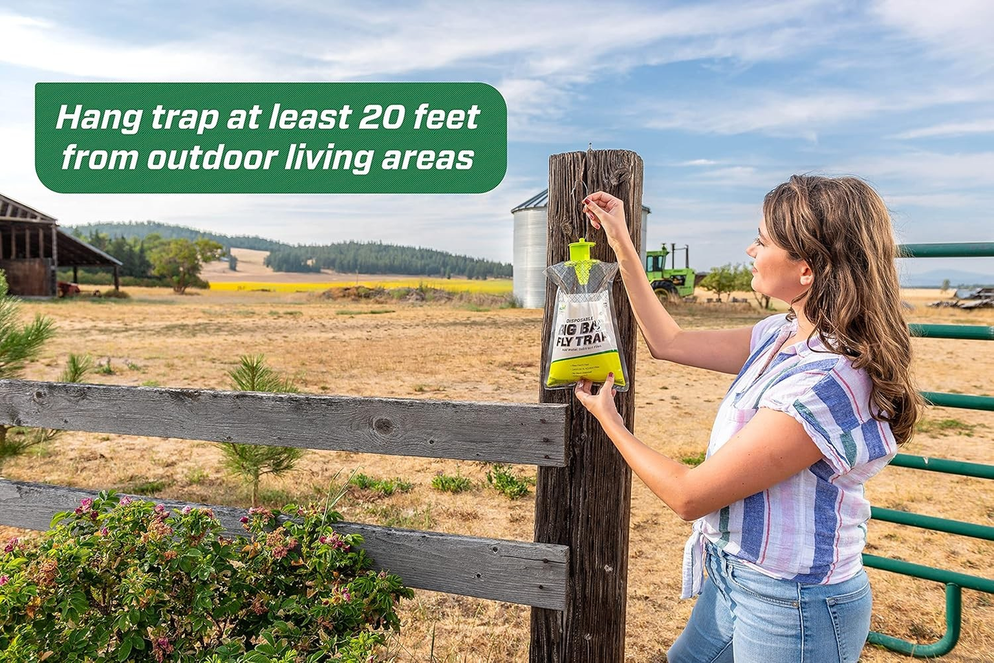 RESCUE! Big Bag Fly Trap Disposable, Outdoor Use 12 Traps Hanging Style