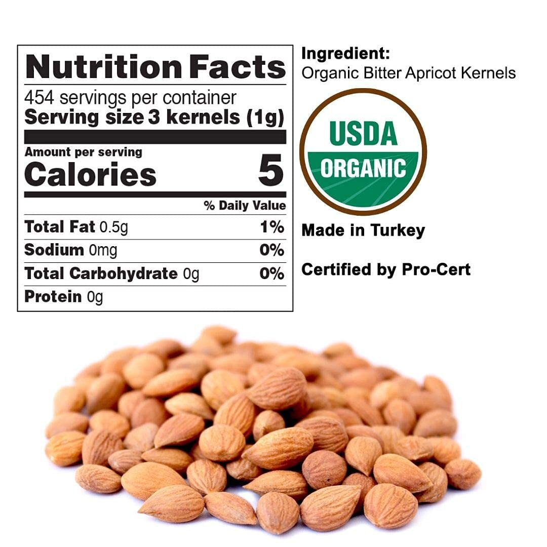Bitter Apricot Kernels 1LB-100% USDA Certified Organic Bitter Apricot Seeds ...
