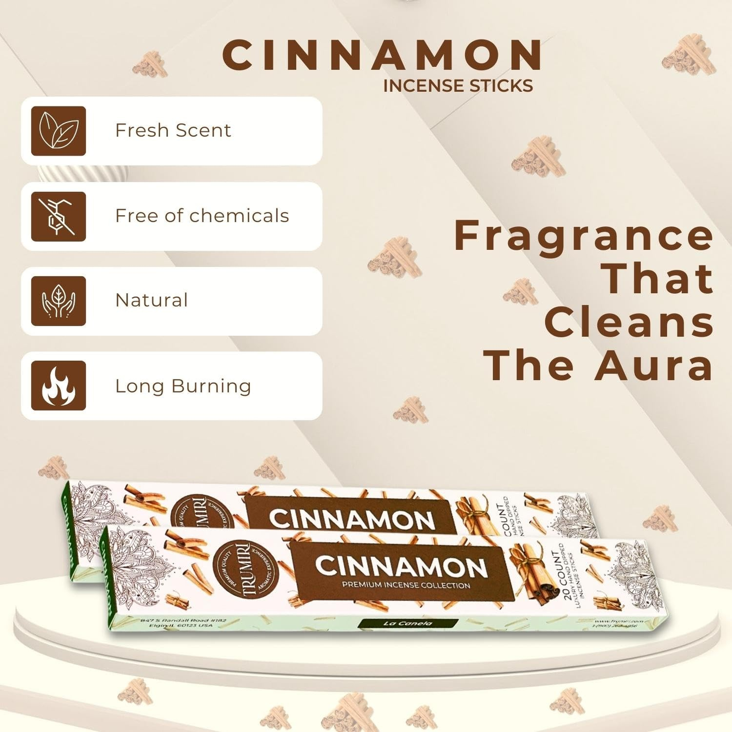 Cinnamon Incense Sticks – Incienso de Canela | Total 40 Incense Sticks