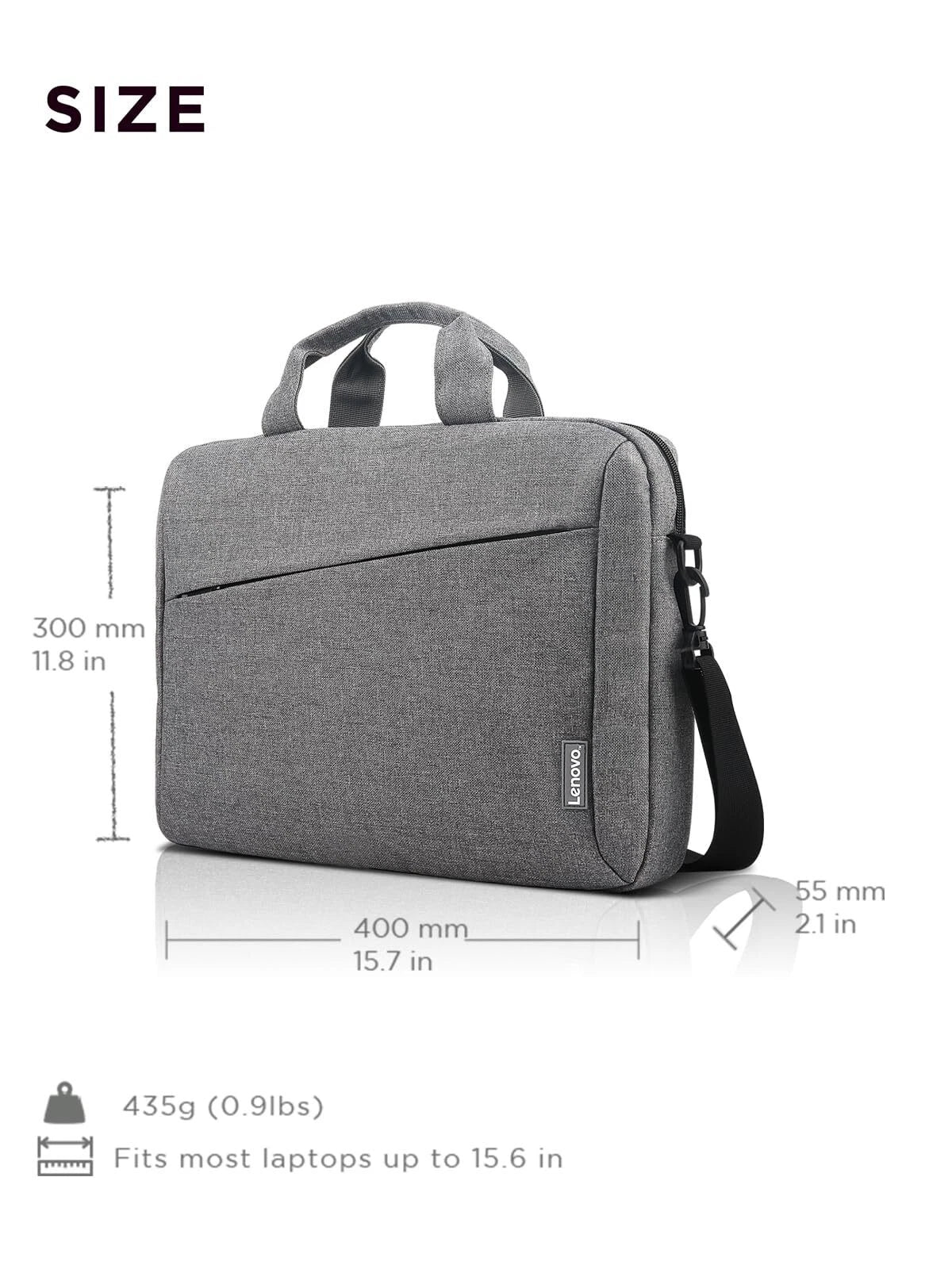 Lenovo 15.6 Inch T210 Gray Laptop Shoulder Bag Water Resistant Travel Friendly