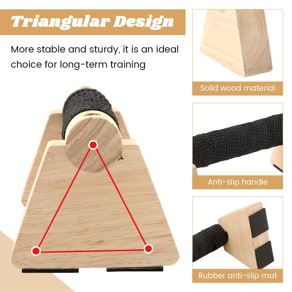 Wooden Push Up Bars for Calisthenics, Handstands, and Home Workouts