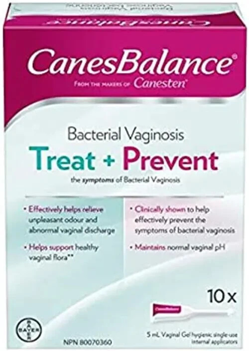 Canesten CanesBalance Treat & Prevent Vaginal Gel – 10 Single-Use Applicators for BV Relief