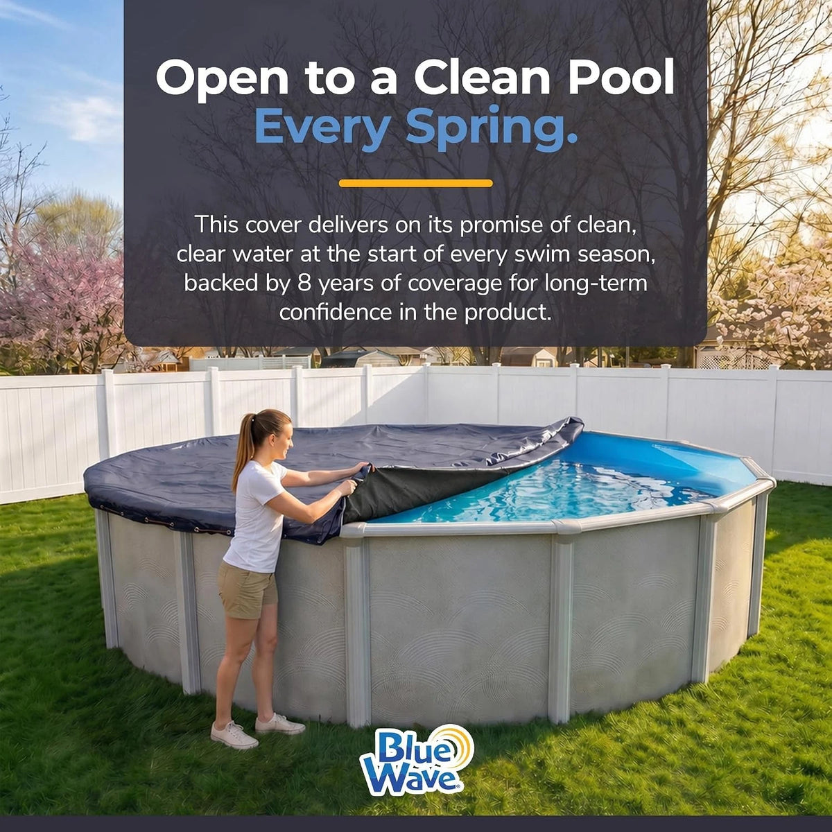 Arctic Armor 18-ft Round Above Ground Pool Winter Cover Navy Solid polyethylene