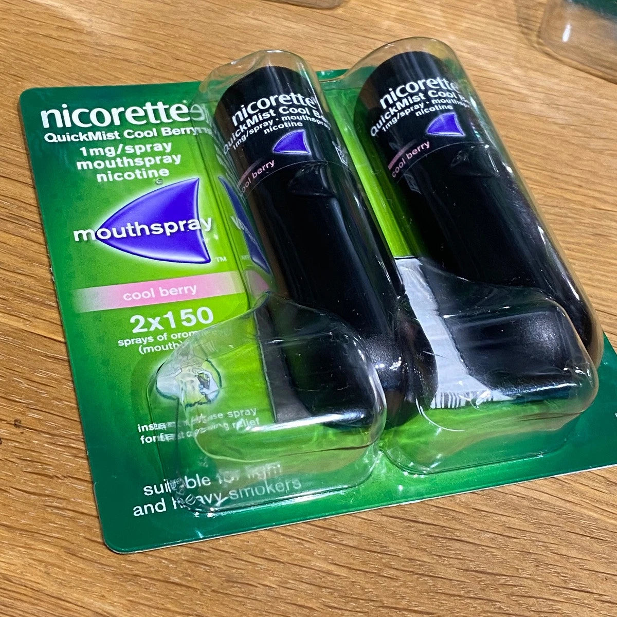 Nicorette Quickmist Cool Berry Mouthspray 150 Sprays - 12 x Duo Pack (24 Sprays-  Total Bulk Lot From UK)
