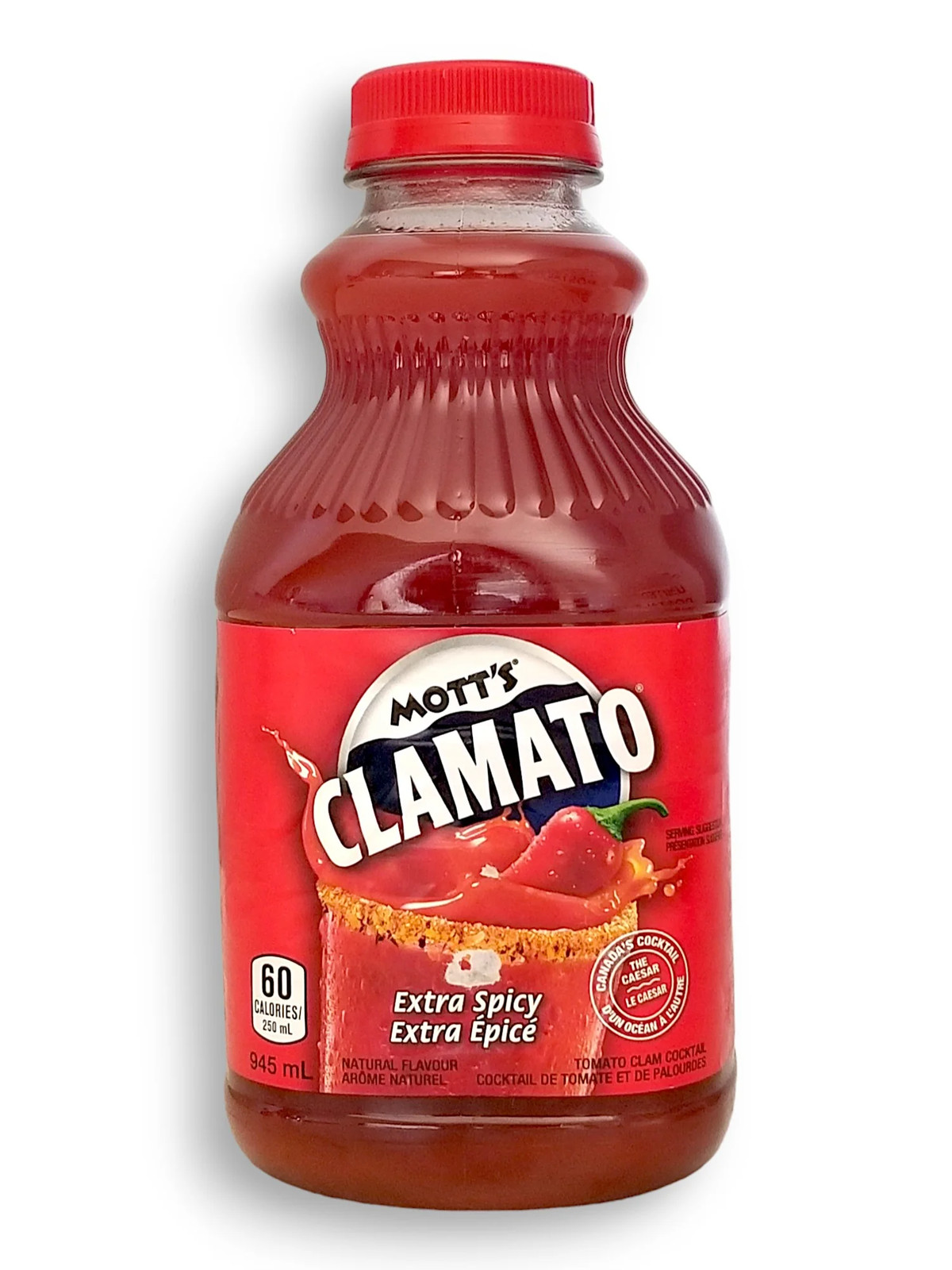 Mott's Clamato Extra Spicy Juice 945ml (32 oz) – Bold Tomato & Clam Cocktail Beverage