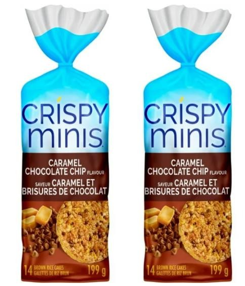 Quaker Crispy Minis Caramel Chocolate Chip Flavor Brown Rice Cakes (2 Pack)