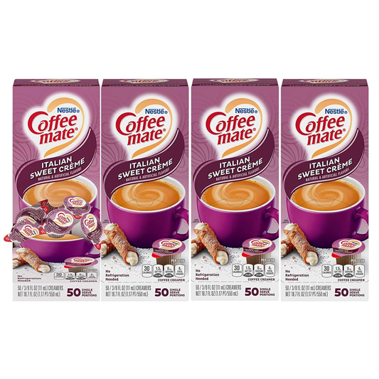 Nestle Coffee-Mate Italian Sweet Creme Non-Dairy Coffee Creamer 200 Singles