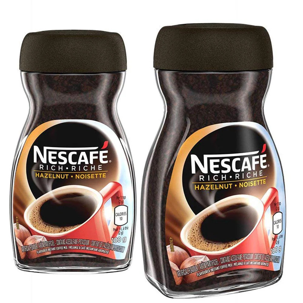 NESCAFÉ Rich Hazelnut Instant Coffee | 100g | Medium Roast Hazelnut Flavored Coffee | 50 Servings | FREE SHIPPING ☕🌰 Jar (2pk)