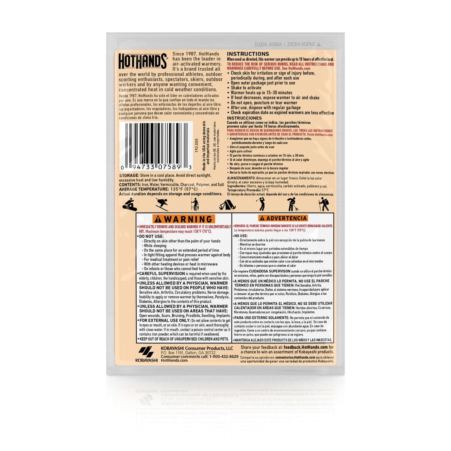 HotHands Body & Hand Super Warmers – Long Lasting Natural Odorless Heat Packs