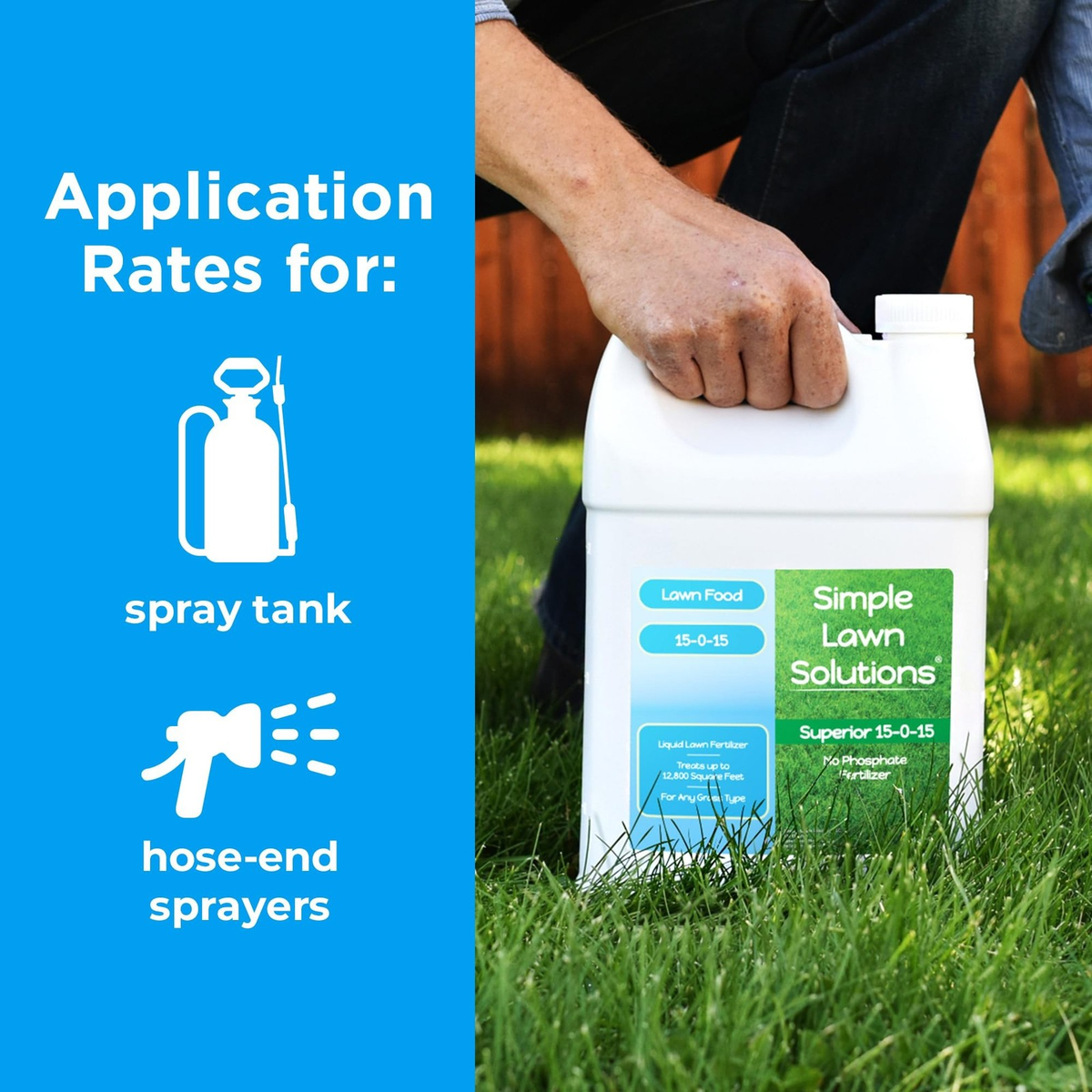 Superior 15-0-15 Liquid Lawn Fertilizer - Lawn Food for Growth & Green - Nitr...