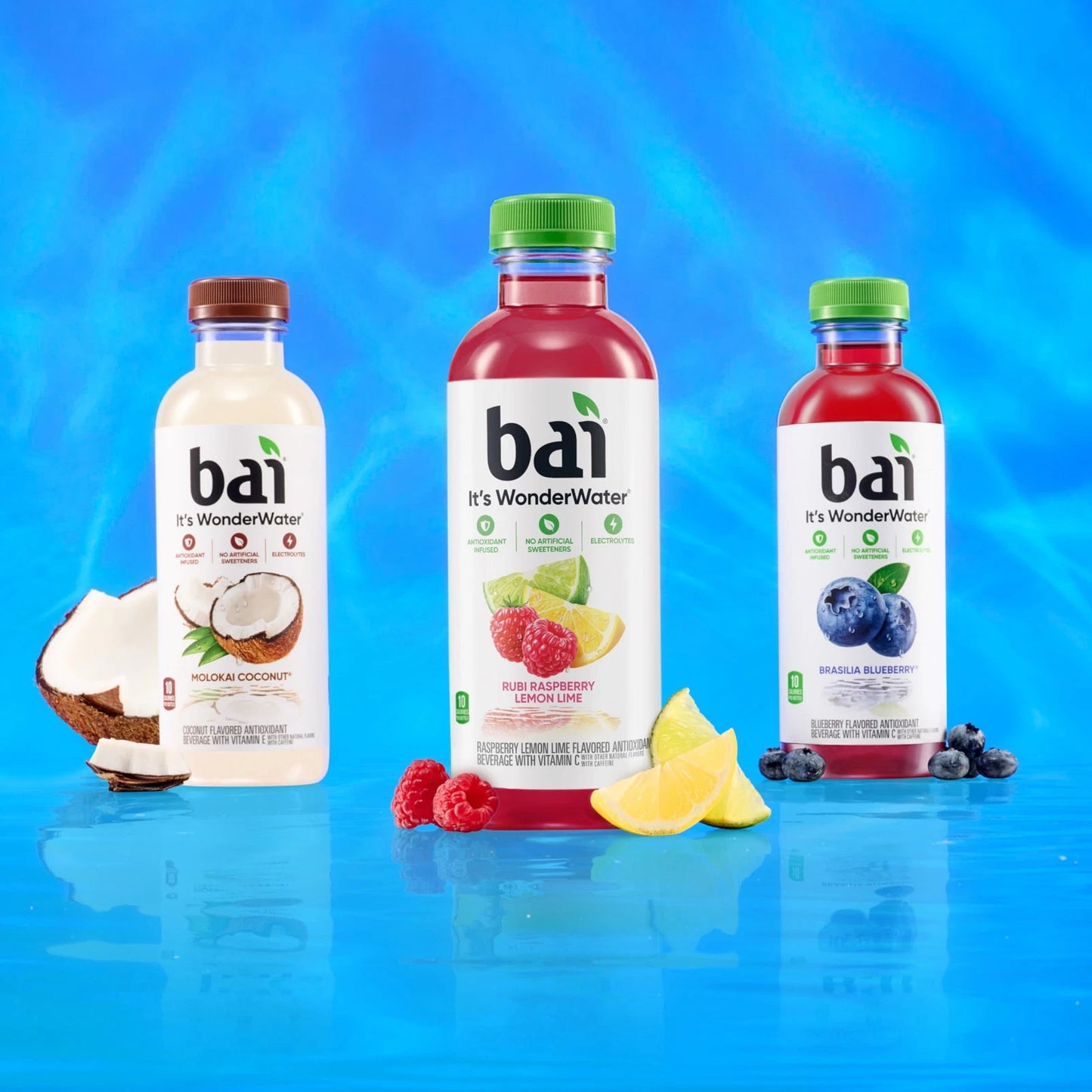 Bai Antioxidant Infused Water Beverage, Raspberry Lemon Lime, with Vitamin C ...