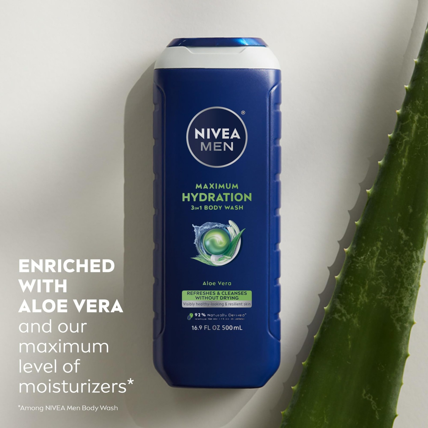 NIVEA Men Maximum Hydration 3 in 1 Body Wash 16.9 Fluid Ounce (Pack of 3)