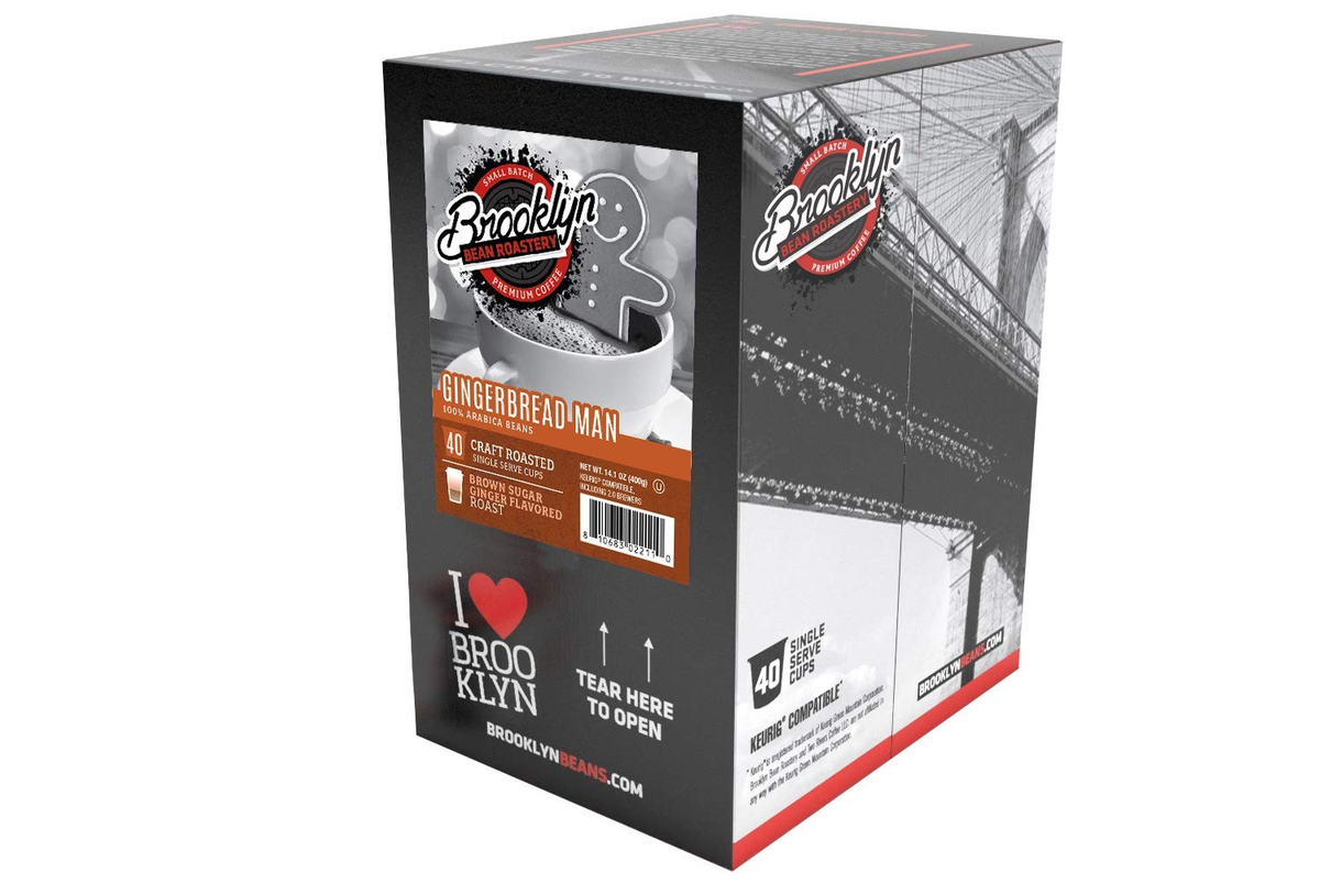 Brooklyn Beans Gingerbread Man Coffee Pods  Compatible with Keurig K Cup Brew...