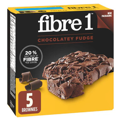 Fibre 1 Chocolatey Fudge Brownies, 5-Count, 125g/4.4oz