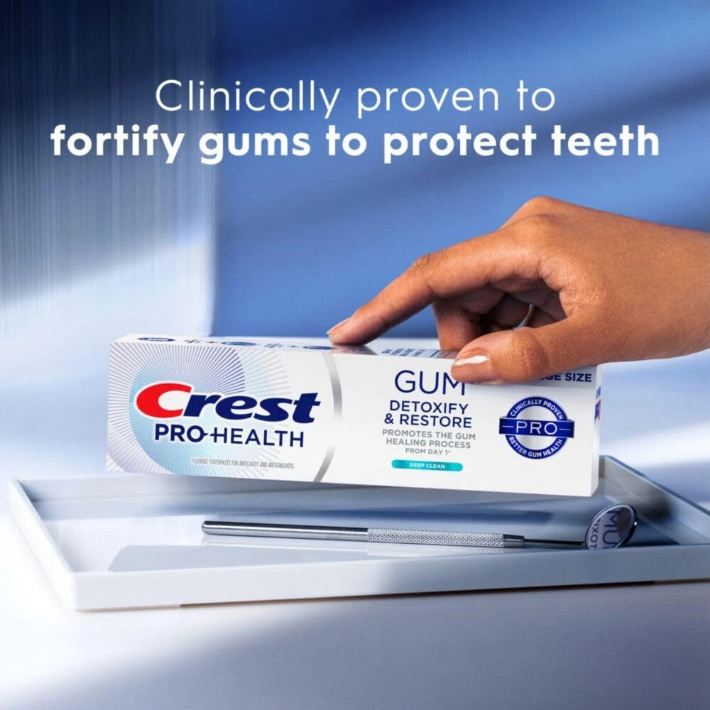Crest Pro Health Gum Detoxify Restore Toothpaste Pack of 3 4.6 Ounce Tubes Free Shipping