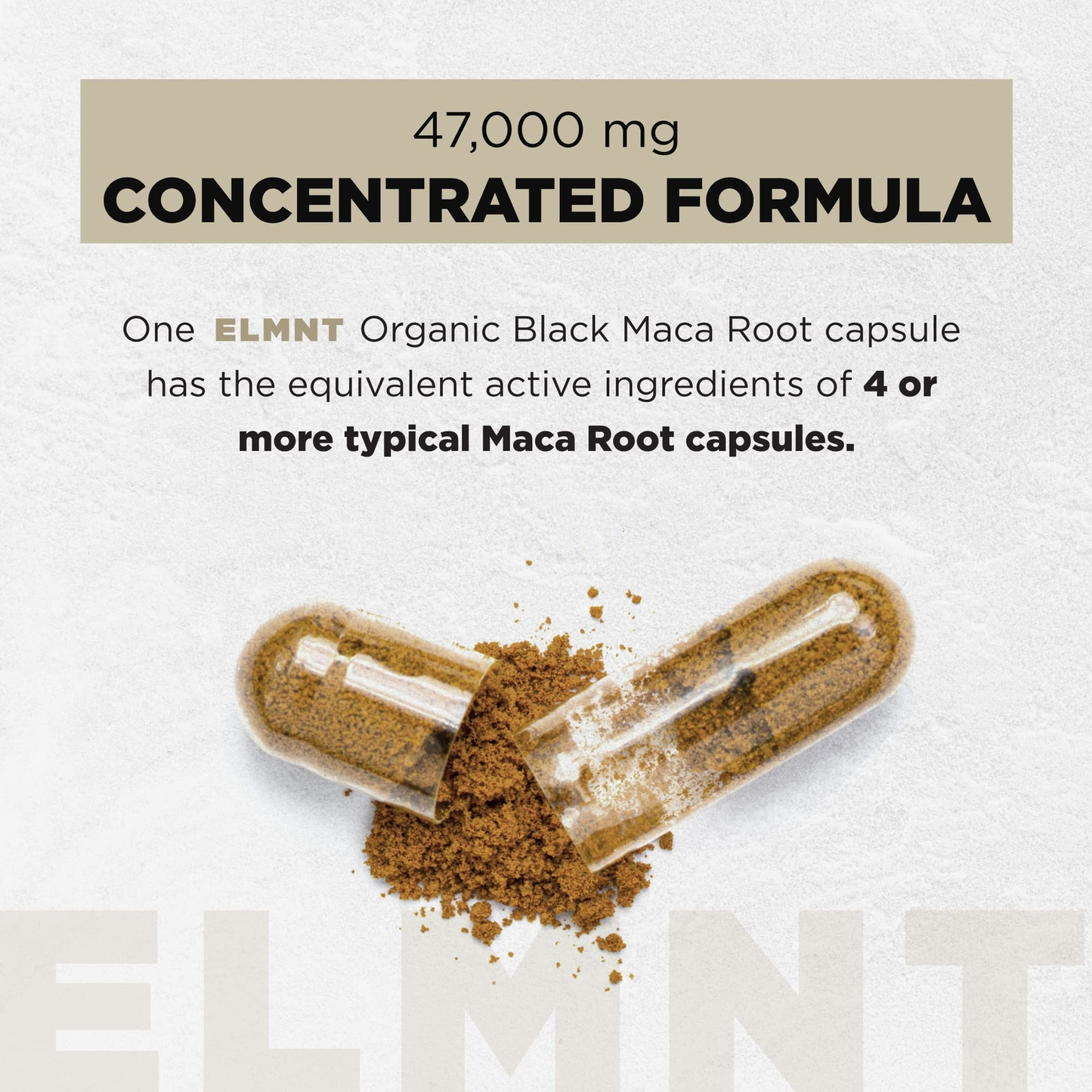 ELMNT Black Maca Root 40000mg Ashwagandha Male Booster 40x Strength Capsules