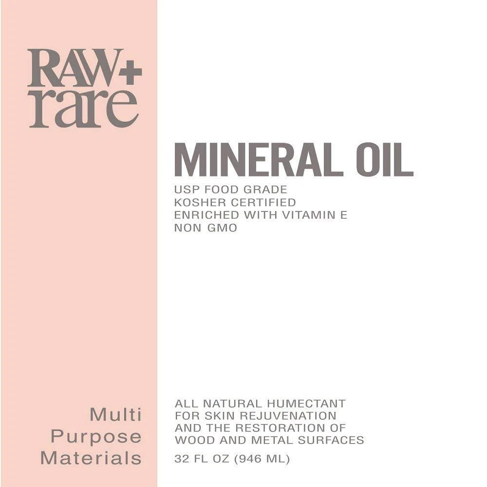 Raw Plus Rare Food Grade Mineral Oil 32 fl oz | Cutting Board, Butcher Block, Wood & Tool Conditioner | FREE SHIPPING 🪵
