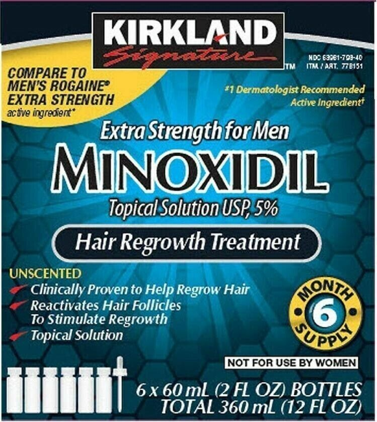 Kirkland Signature 5% Minoxidil Hair Regrowth Treatment for Men 60mL