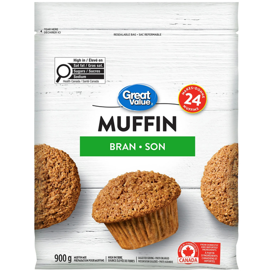 Great Value Bran Muffin Mix, Makes 24 Muffins - 900g/31.7 oz