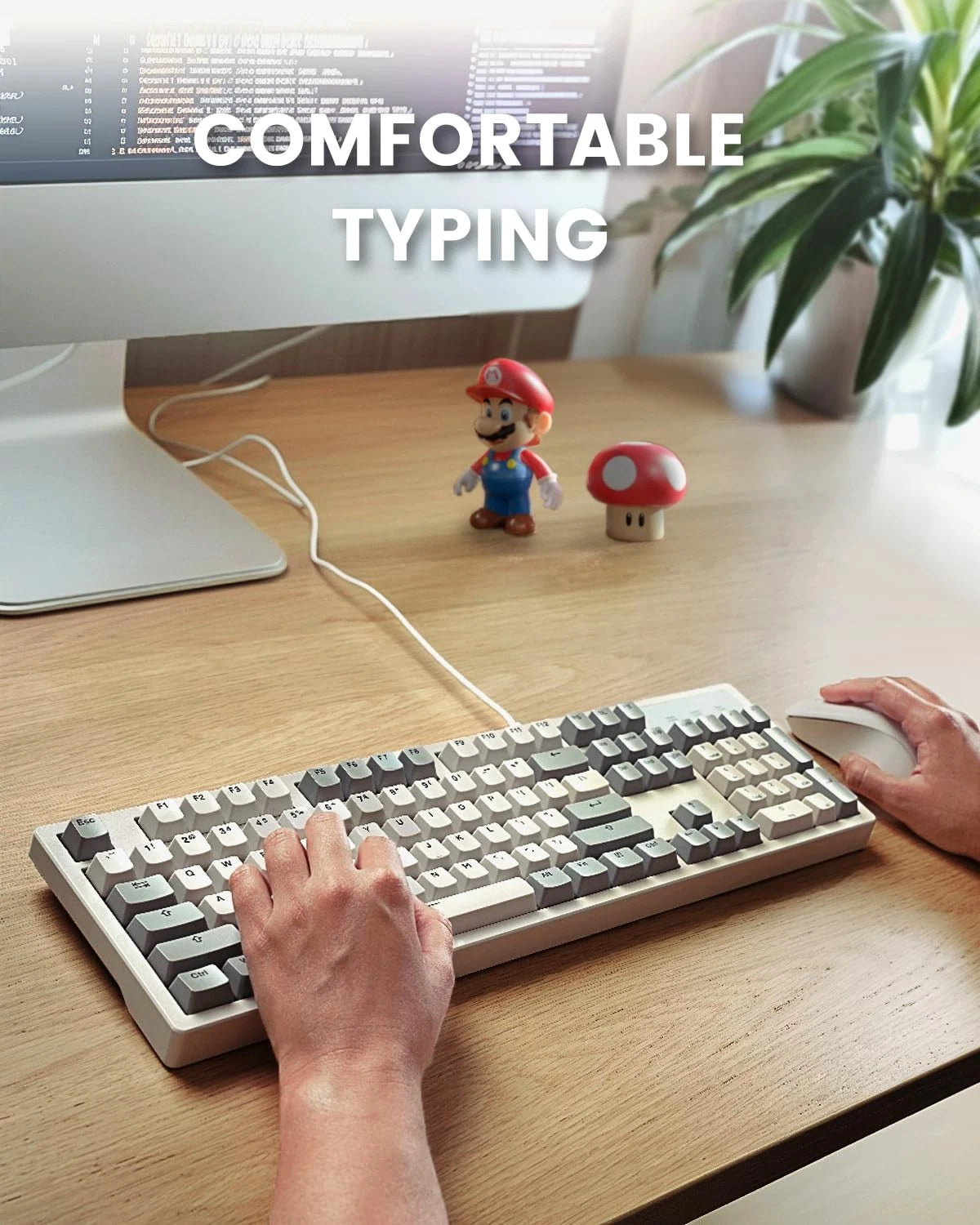 Retro Full-Size Mechanical USB Keyboard | Brown Tactile Switch | Wired 104-Key Keyboard | FREE SHIPPING ⌨️🖥️