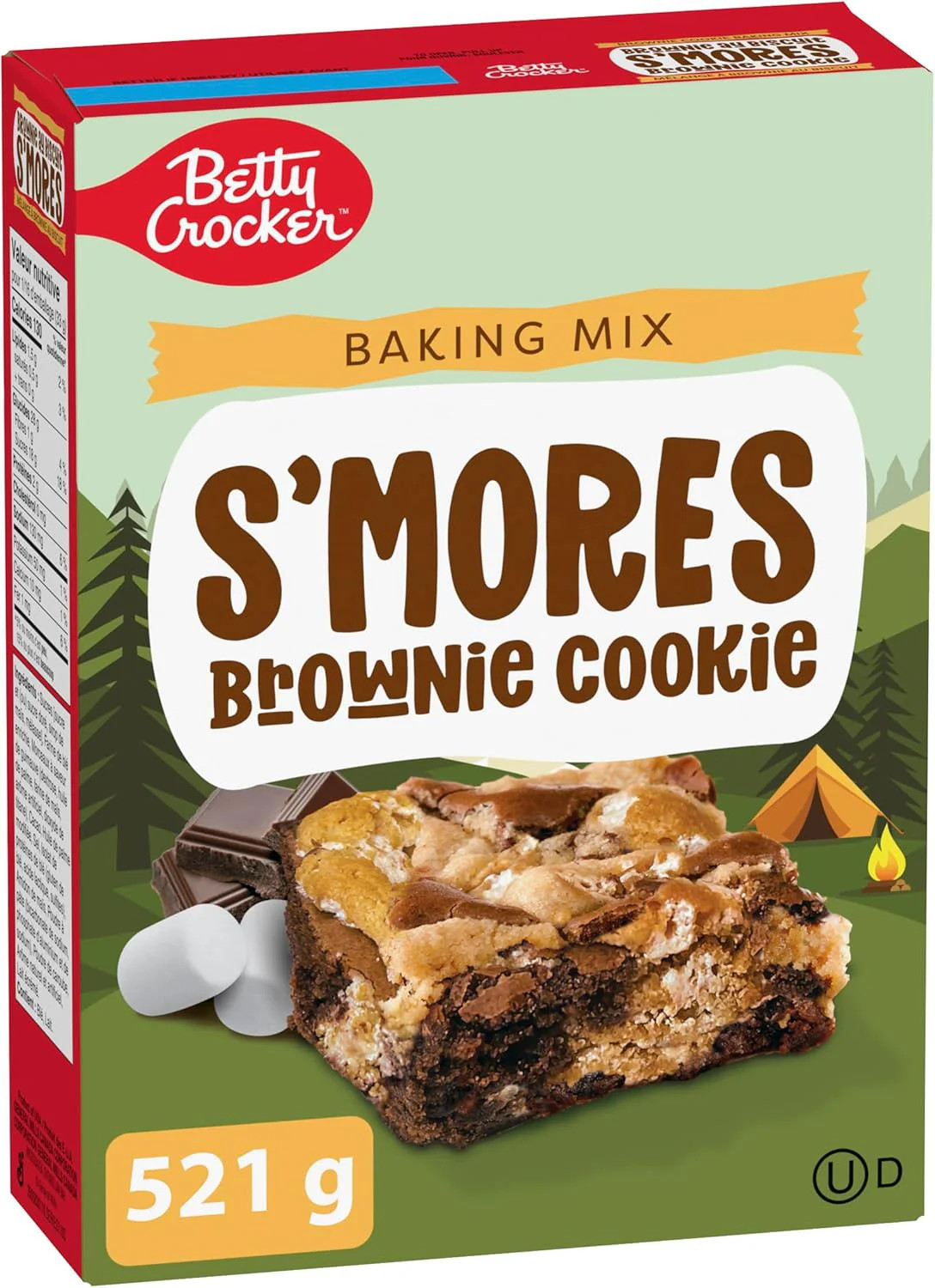 3X  Betty Crocker S'mores Brownie Cookie Mix | 521g (18.3 oz) | Chocolate & Marshmallow | Easy Baking | FREE SHIPPING 🍫🔥