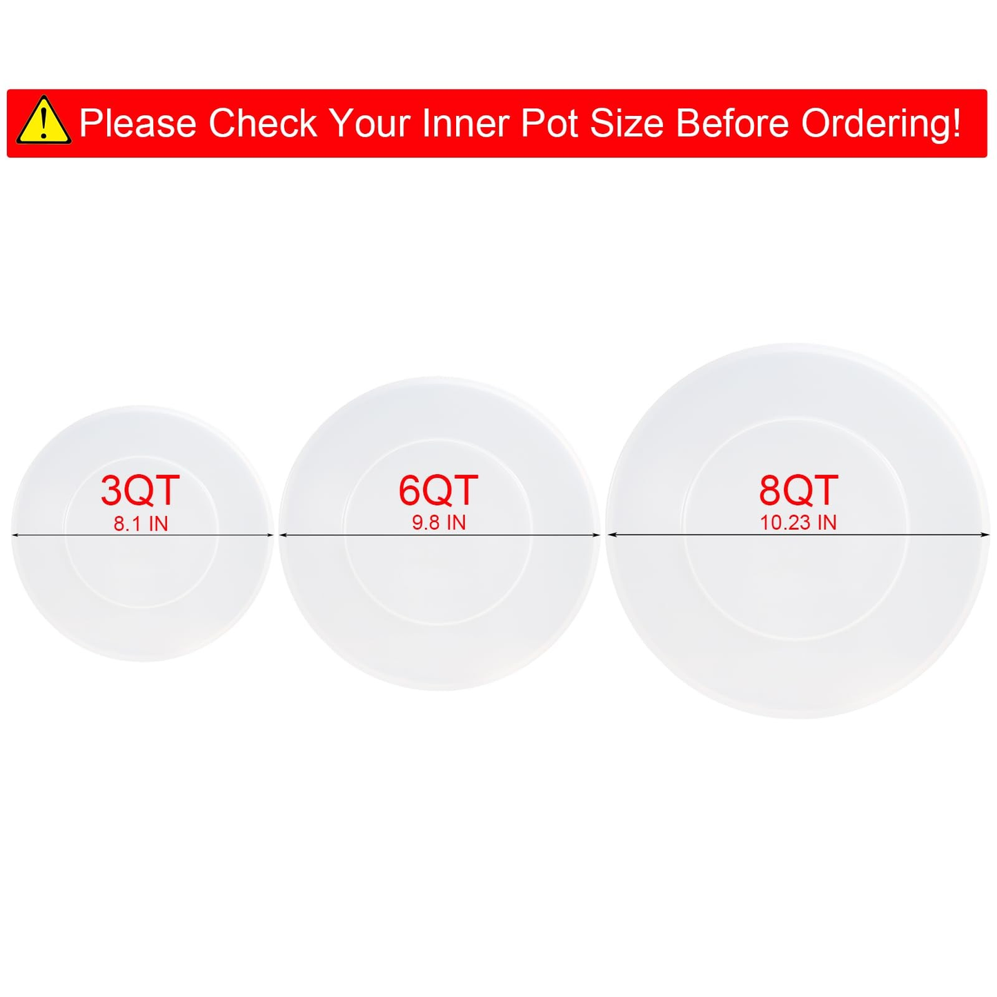 Silicone Lid for Instant Pot 3 QT, 8.1IN Reusable Pot Cover for Instant Pot 3...