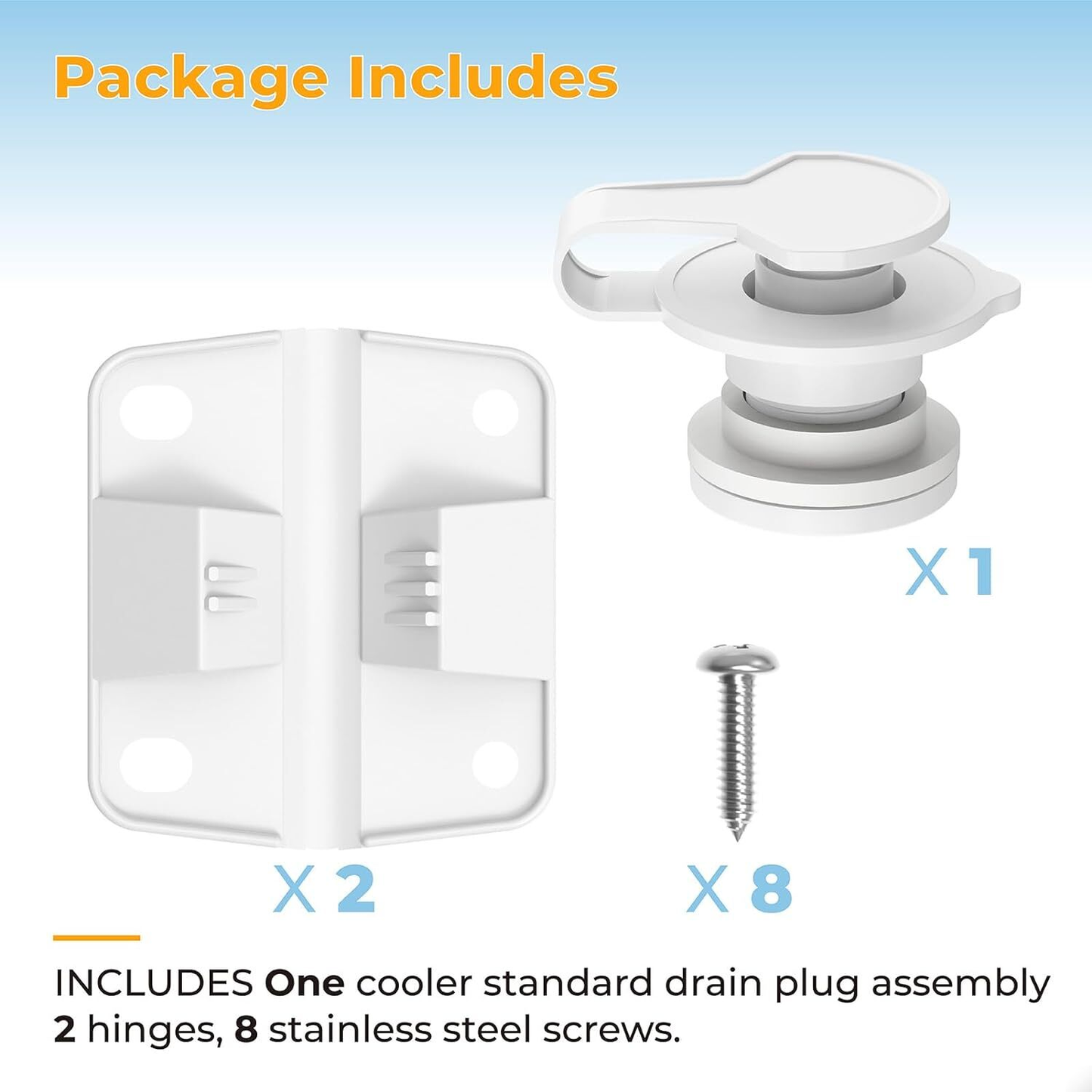 Coleman Cooler Replacement Parts Kit Drain Plug Hinges Screws R5214D607G