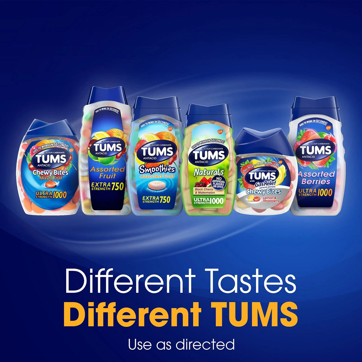 Tums Chewy Bites Fast Cooling Sensation Antacid, Fruit Fusion, 28 Tablets