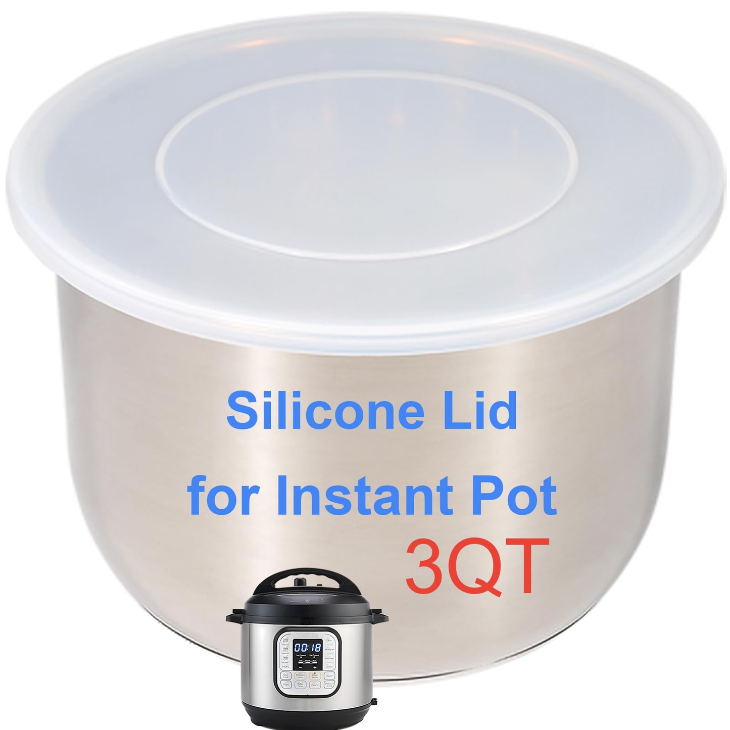 Silicone Lid for Instant Pot 3 QT, 8.1IN Reusable Pot Cover for Instant Pot 3...