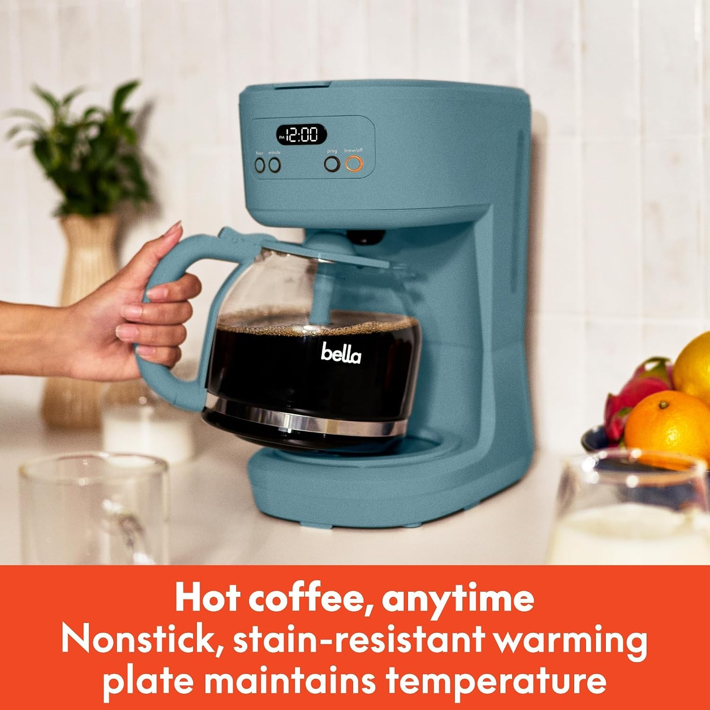 12 Cup Programmable Coffee Maker Reusable Dishwasher Safe Accessories Easy LCD