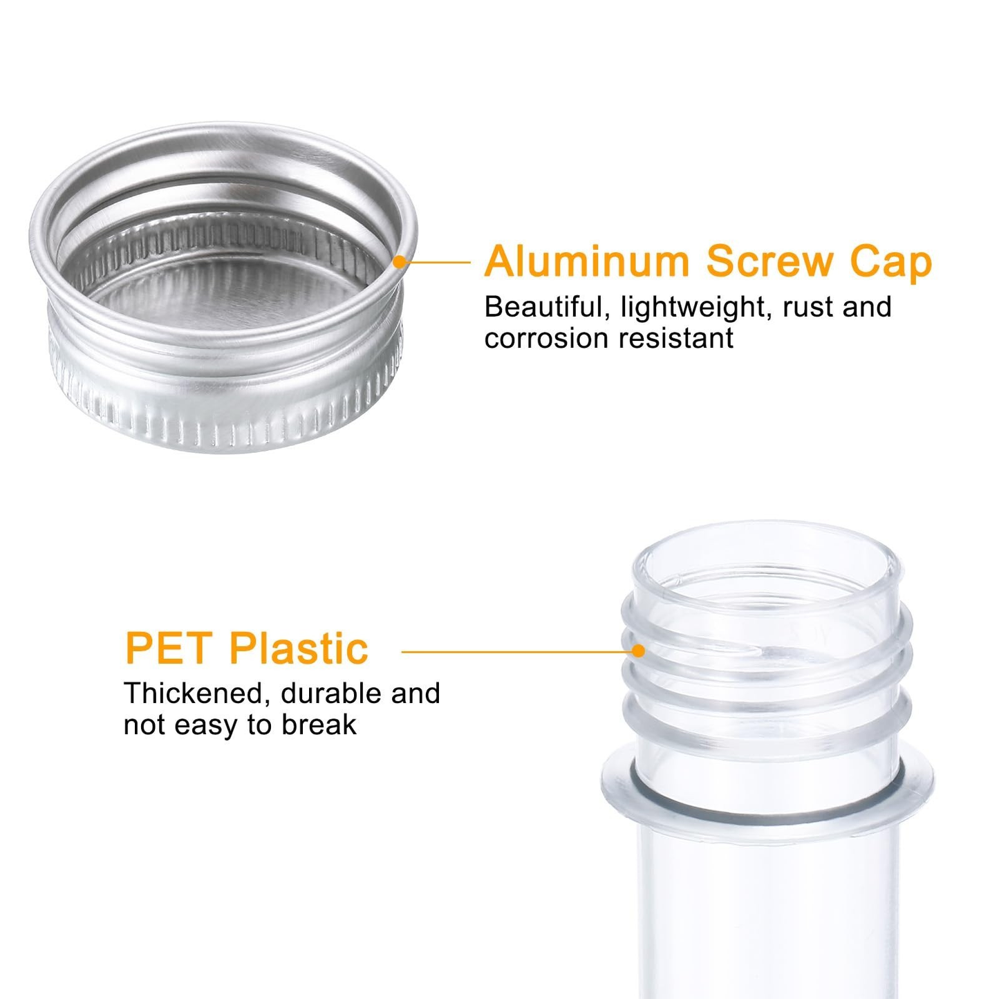 PATIKIL 150Pcs 45ml Plastic Test Tube with Screw Caps, 140x25mm Tubes Aluminu...