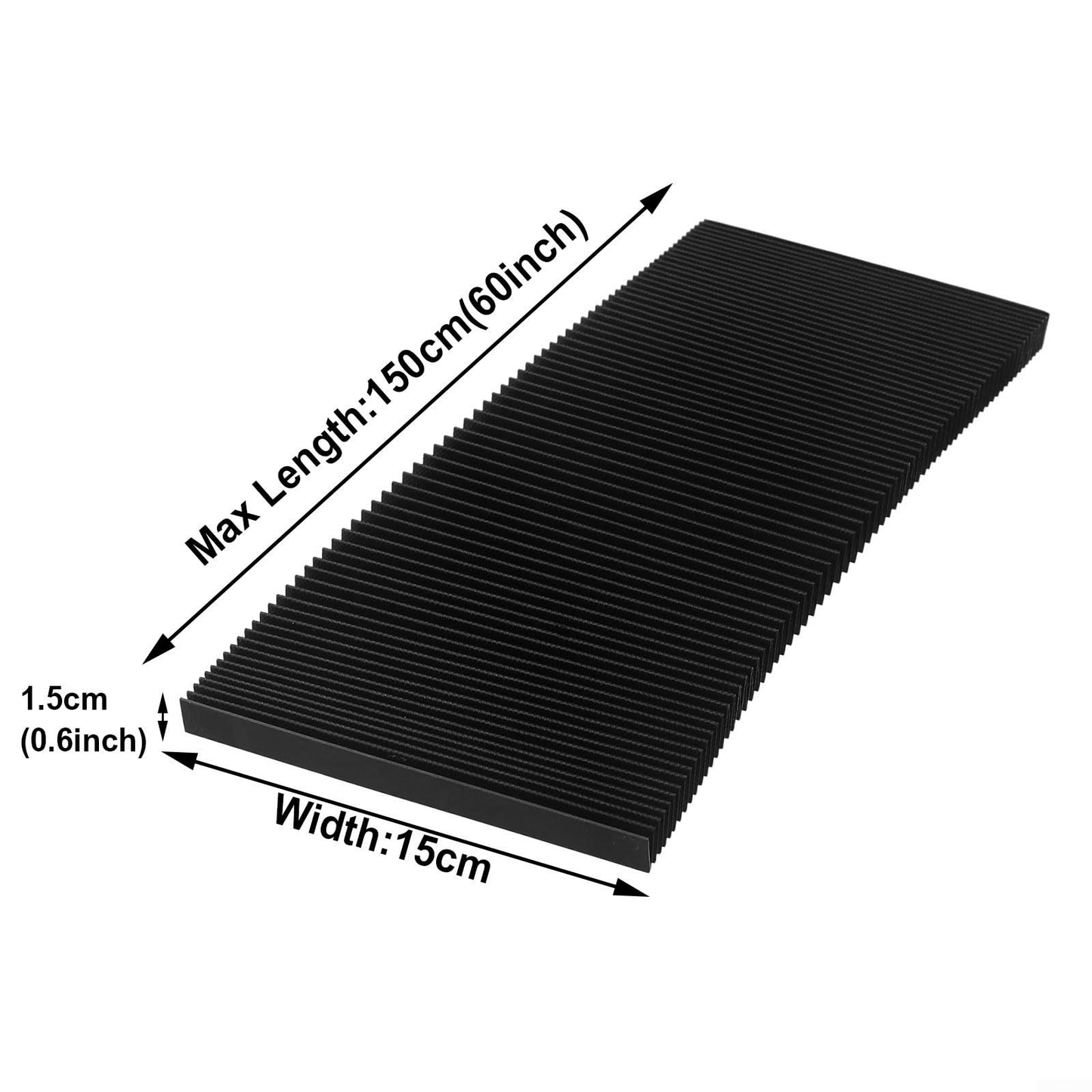 150mm Black Flexible Milling Machine Bellows Cover Dust Proof Tool Guard