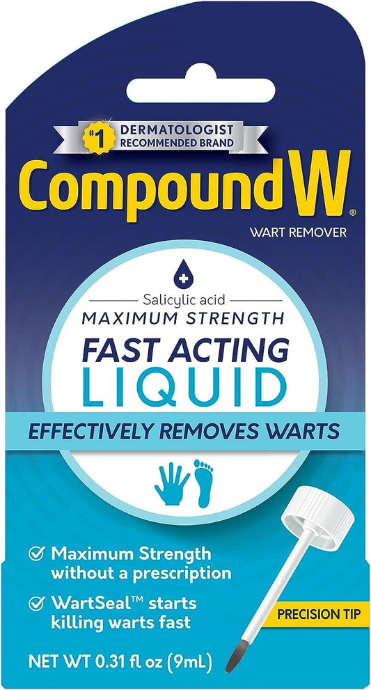 Compound W Maximum Strength Wart Remover Liquid | 17% Salicylic Acid | Fast Acting | Common & Plantar Warts | FREE SHIPPING ⚕️