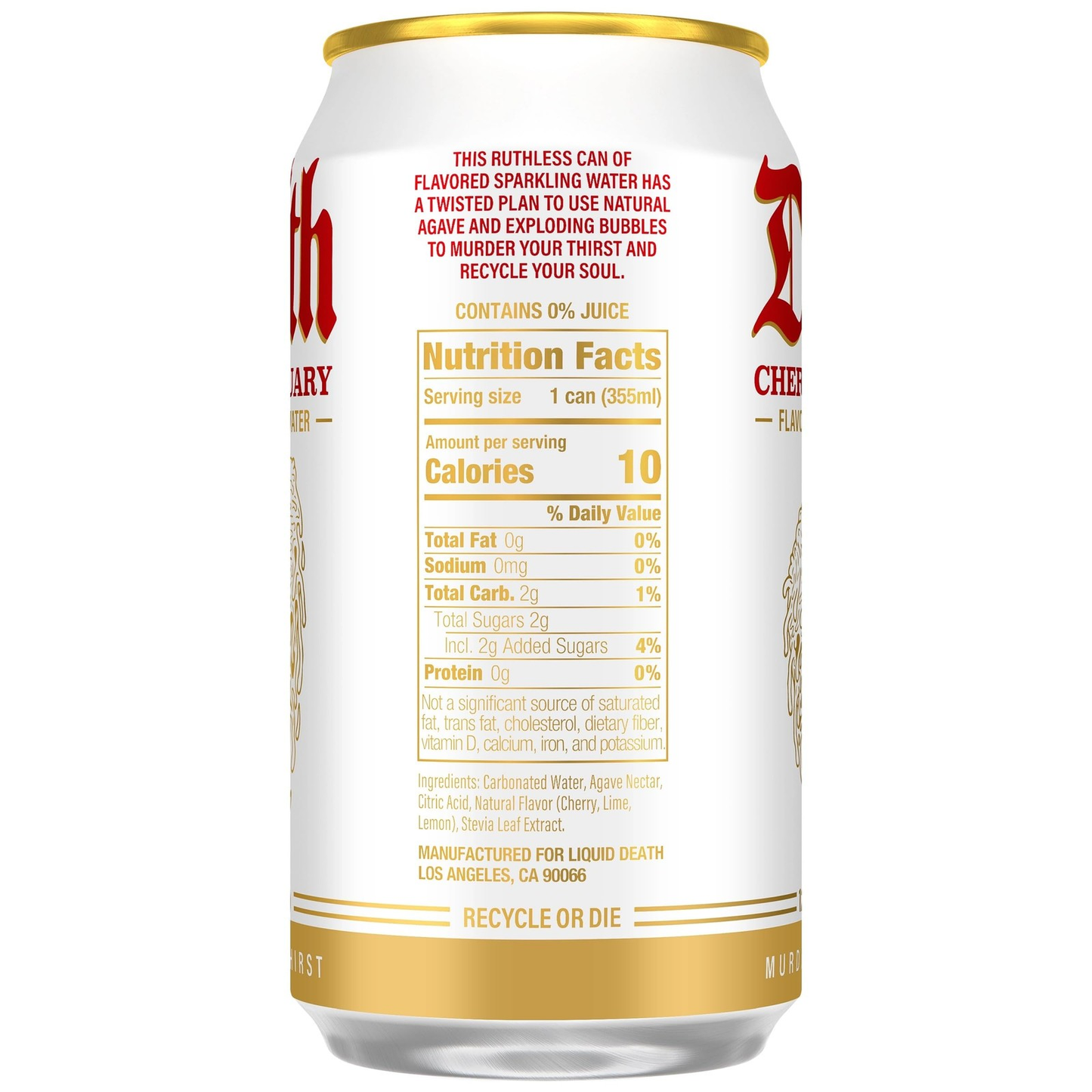 Liquid Death Soda-Flavored Sparkling Water - Cherry 12 Fl Oz (Pack of 12)
