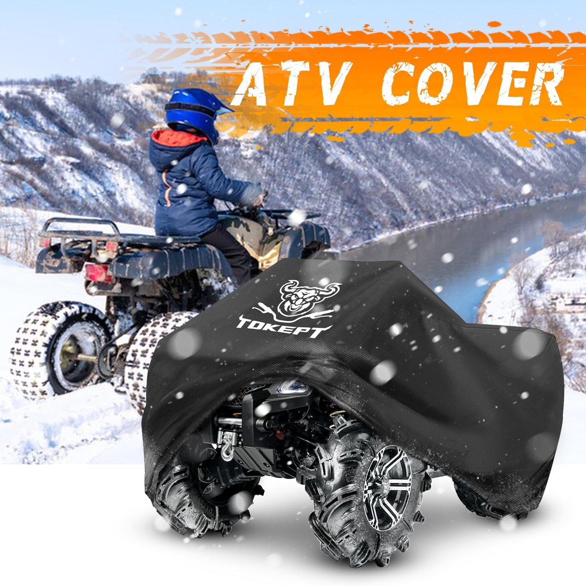 Heavy Duty Waterproof ATV Cover for 100" 4 Wheeler Quad, Fits Honda, Polaris,