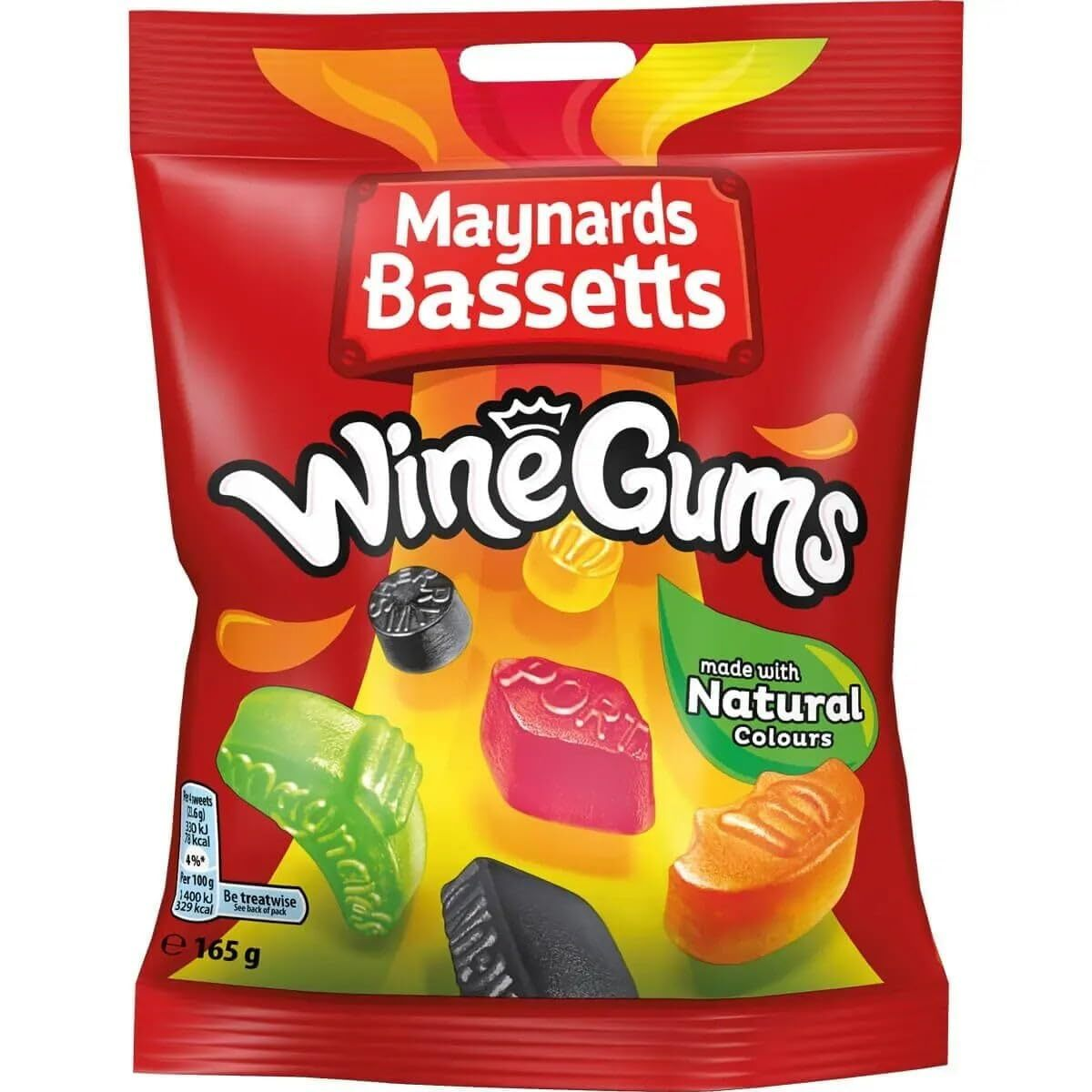 Maynards Wine Gums Multicolor Candy, 2 x 165g bags. Assorted fruity chewy sweets with classic British flavor. Perfect for snacking and sharing. 🍬🌈