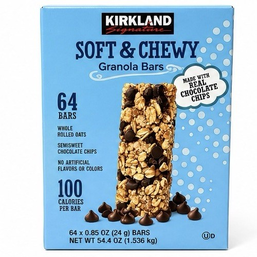 Kirkland Signature Soft & Chewy Granola Bars Chocolate Chip 64 Count 1.54 kg
