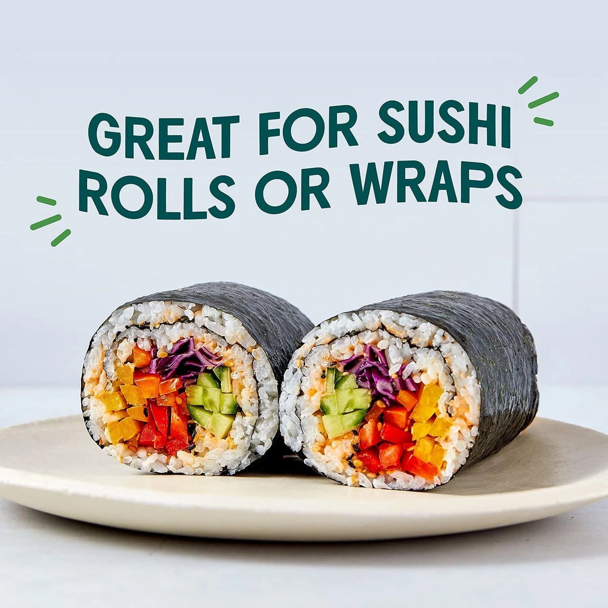 Gimme Organic Sushi Nori Seaweed Snacks 50 Count Premium Gluten Free Vegan Keto