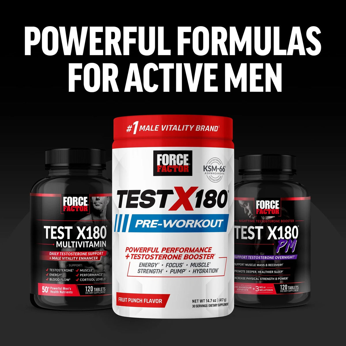 Force Factor Test X180 Ignite Total Testosterone Booster for Men with Fenugre...