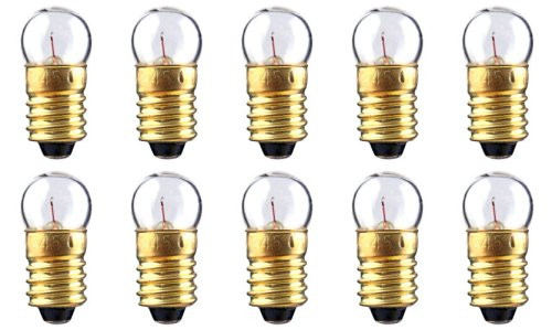 Pack of 10 G3½ Miniature Incandescent Light Bulbs | E10 Screw Base | 12V 2.4W | Warm White | FREE SHIPPING 💡