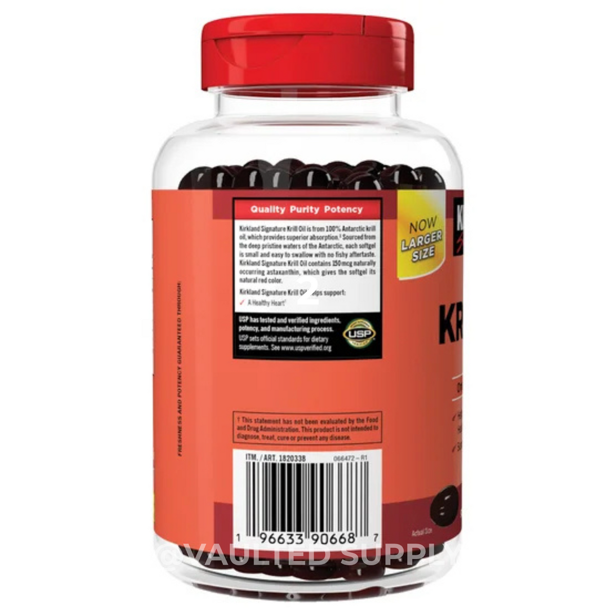 Kirkland Signature Krill Oil 500mg 180 Softgels Omega-3 with Astaxanthin
