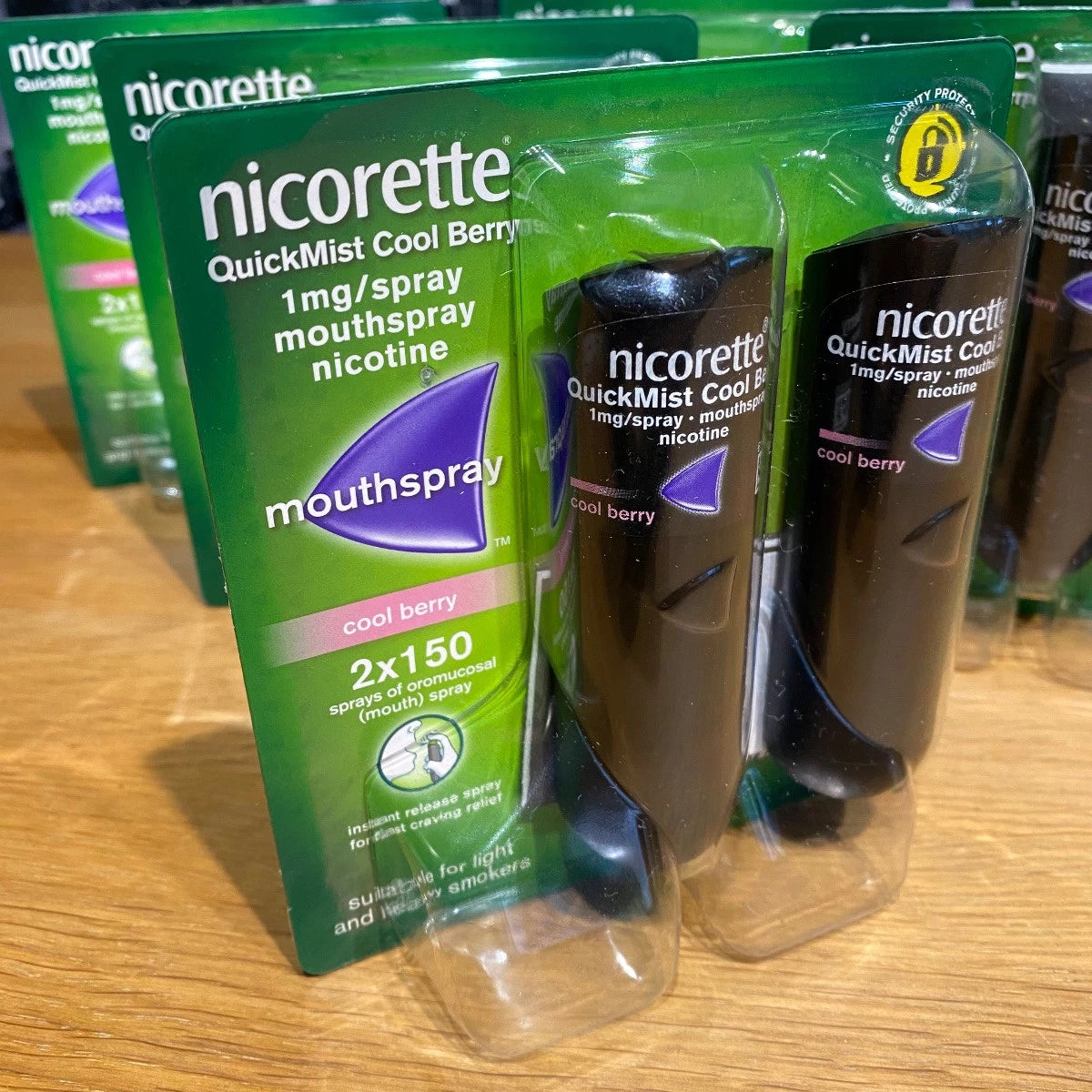 Nicorette Quickmist Cool Berry Mouthspray 150 Sprays - 12 x Duo Pack (24 Sprays-  Total Bulk Lot From UK)
