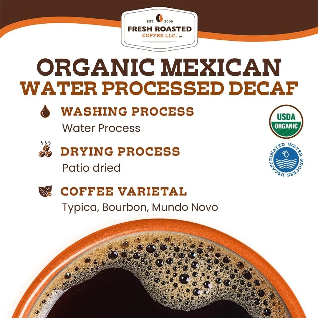 Fresh Roasted Organic Mexican Water-Processed Decaf K-Cup Pods | Keurig Compatible | FREE SHIPPING