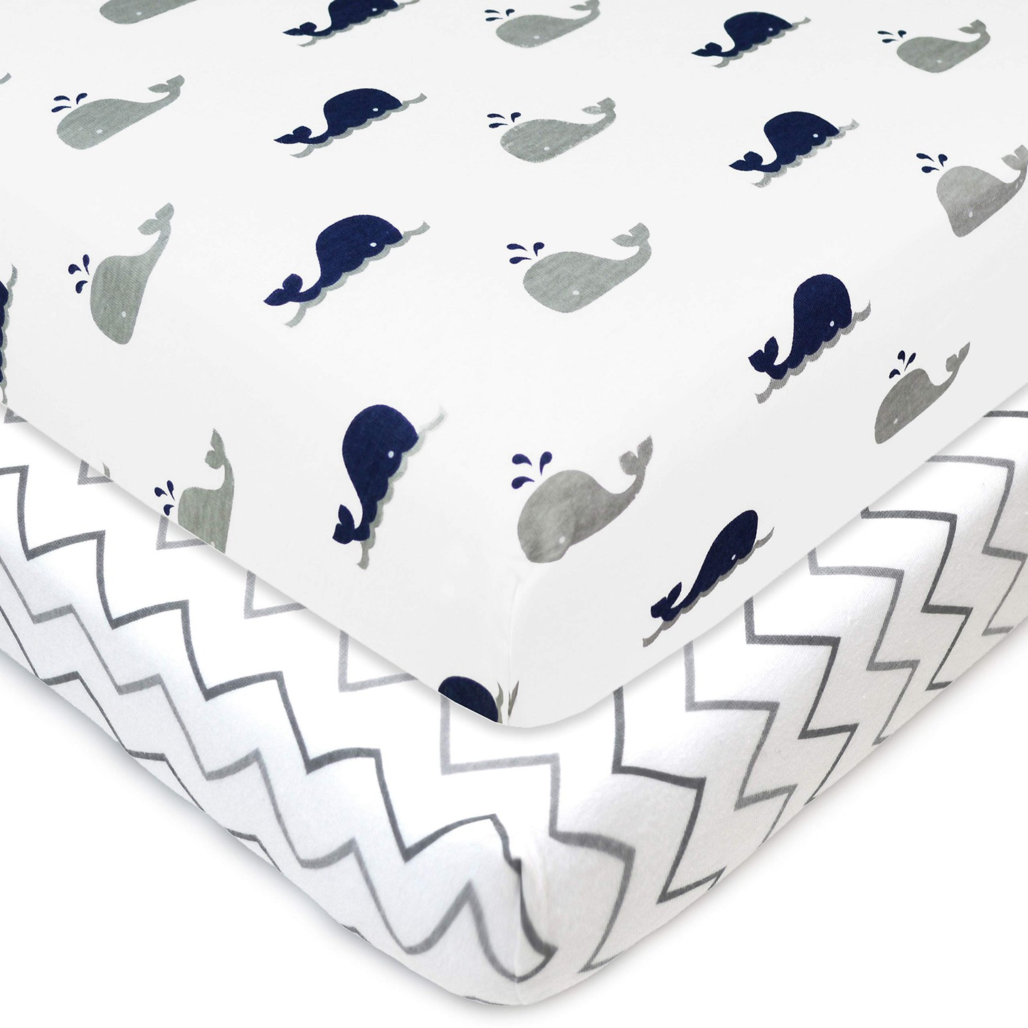 TL Care 2 Pack Printed 100% Natural Cotton Jersey Knit Fitted Portable/Mini-Crib