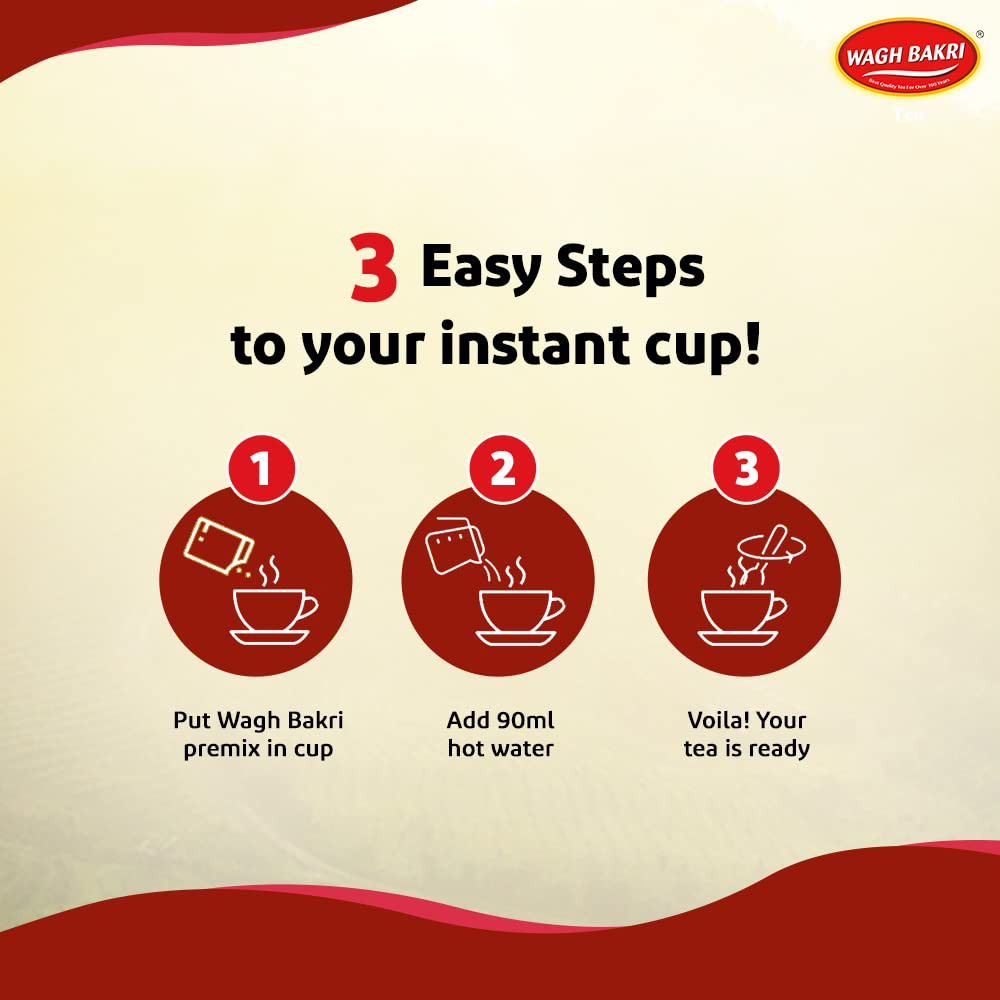 Wagh Bakri Instant Tea Premix Combo 12 Sachets | Cardamom, Ginger & Masala Chai Mix